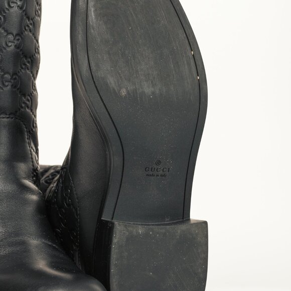 Gucci Maud Nero Soft Guccissima Leather Knee-High Riding Boots - Picture 5 of 11